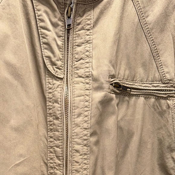 Vintage Y2K 100% Cotton Bomber Lightweight Zip Tan Brown Jacket Size Small - Picture 12 of 16
